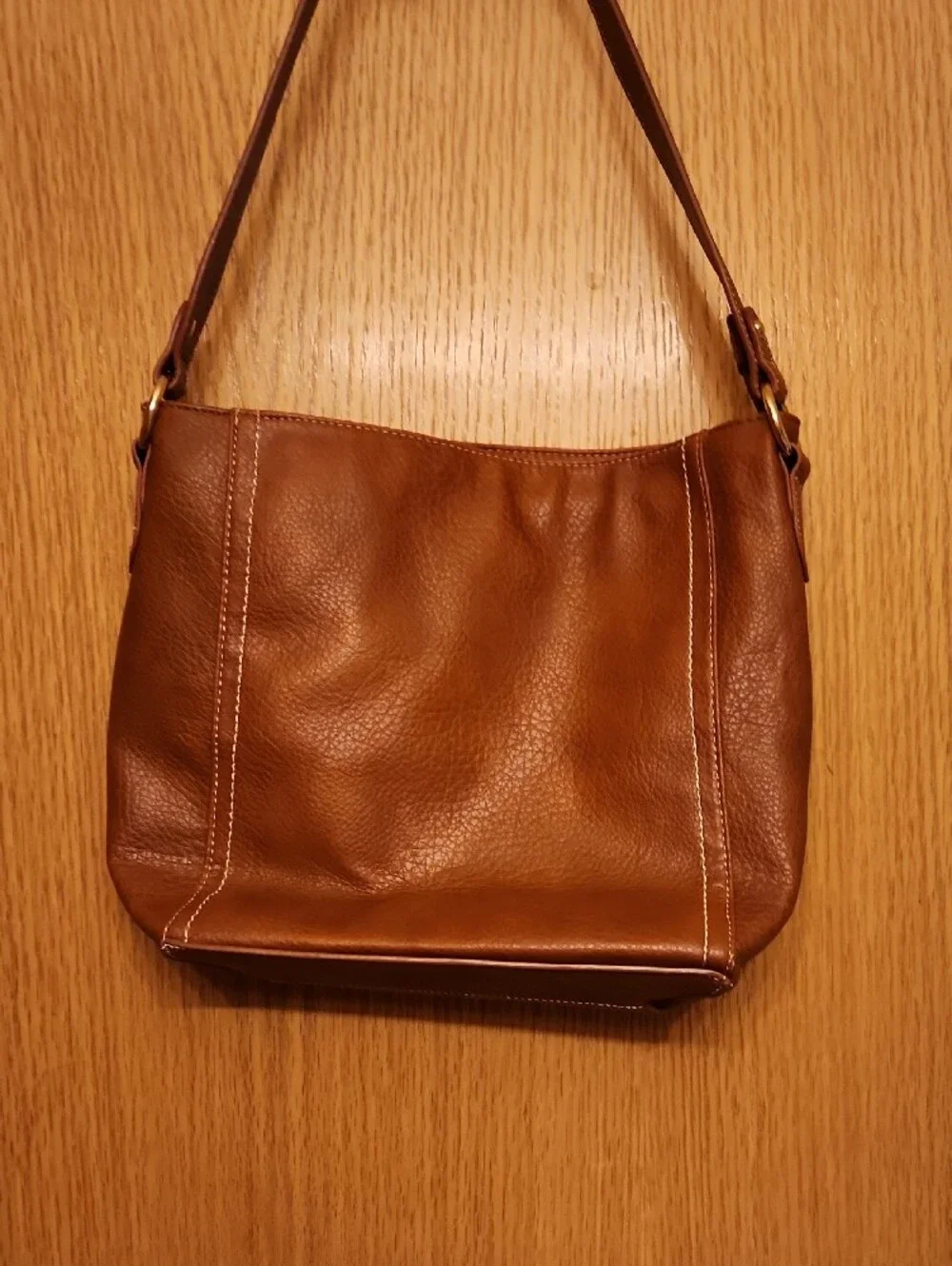 Montana West Brown Leather Hobo Bag with Gold Hardware